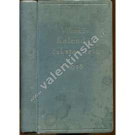 Vilímkův kalendář čsl. stavitelů 1938 (architektura, kalendář, poplatky, daně, inzerce, patenty, mj. ČKD)