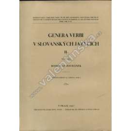Genera verbi v slovanských jazycích, II. (jazykověda, Slovanské jazyky, slovesa, gramatika)