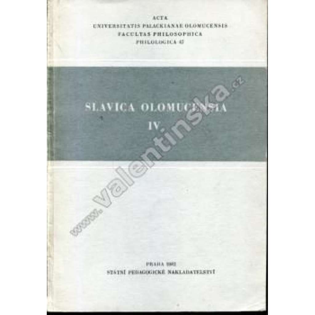Slavica Olomuncensia, IV. (1982)
