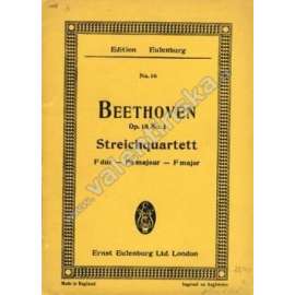 Streichquartett  F dur-Fa majeur- F major (noty, smyčcový kvartet, housle, viola, violoncello)