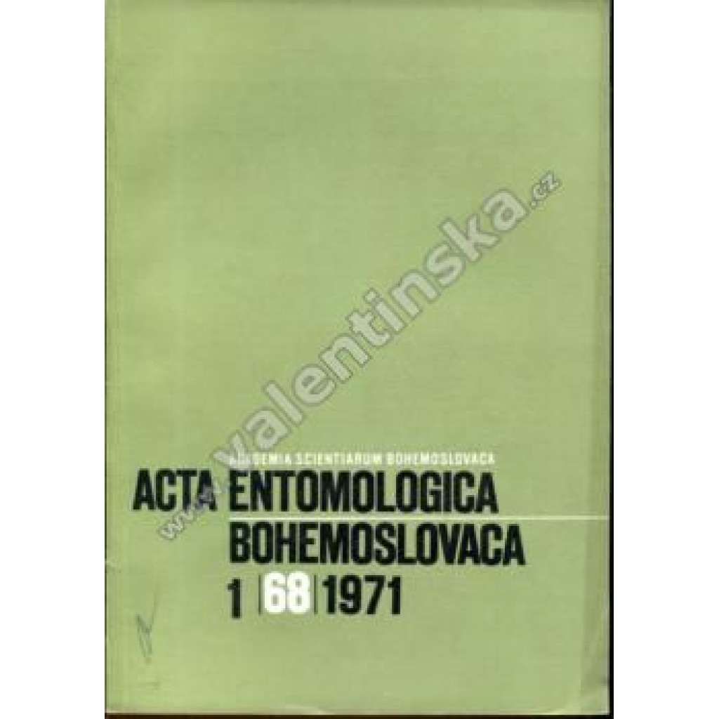 Acta entomologica bohemoslovaca, 1/1971 (časopis, přírodní vědy, entomologie, hmyz)