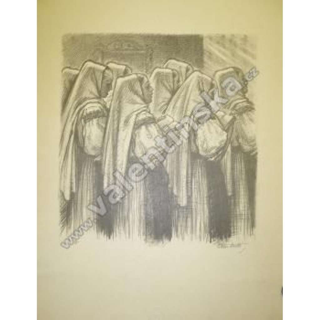 V kostele, Viktor Stretti (1910 - 1957), litografie