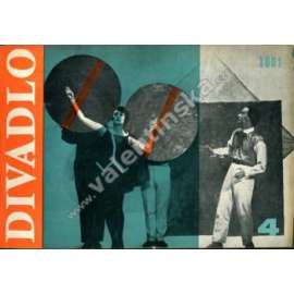 Divadlo - duben/1961 (časopis, divadlo, mj. Majakovskij, K historii moderní opery, Současné tendence francouzského divadla, William Shakespeare - Antonius a Kleopatra; fotografie M. Novotný, M. Tůma, J. Svoboda)