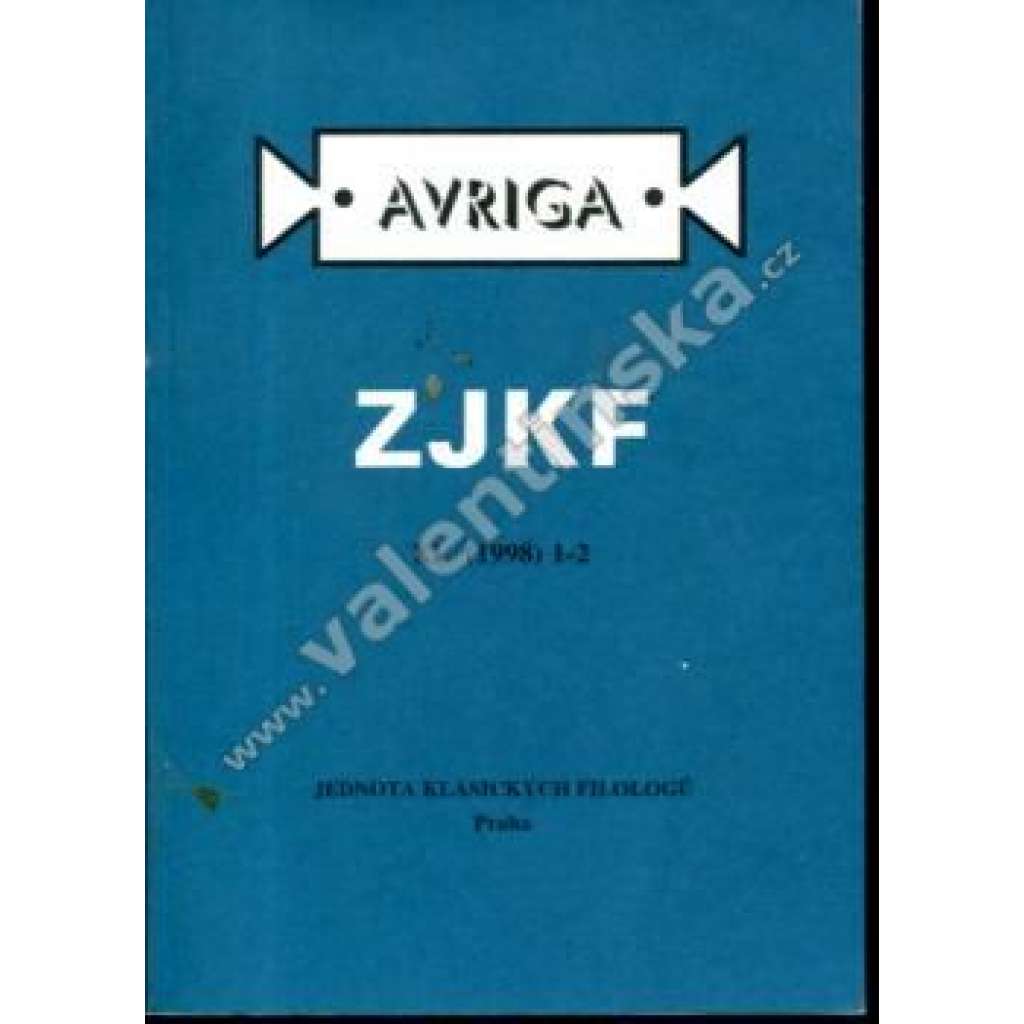 Zprávy Jednoty klasických filologů, 1-2/1998 (sborník, mj. Sémantická klasifikace latinských účinkových vět; Koncept umělce; Římské právo v datech; Villa Lanna - Antika a Praha 1872)