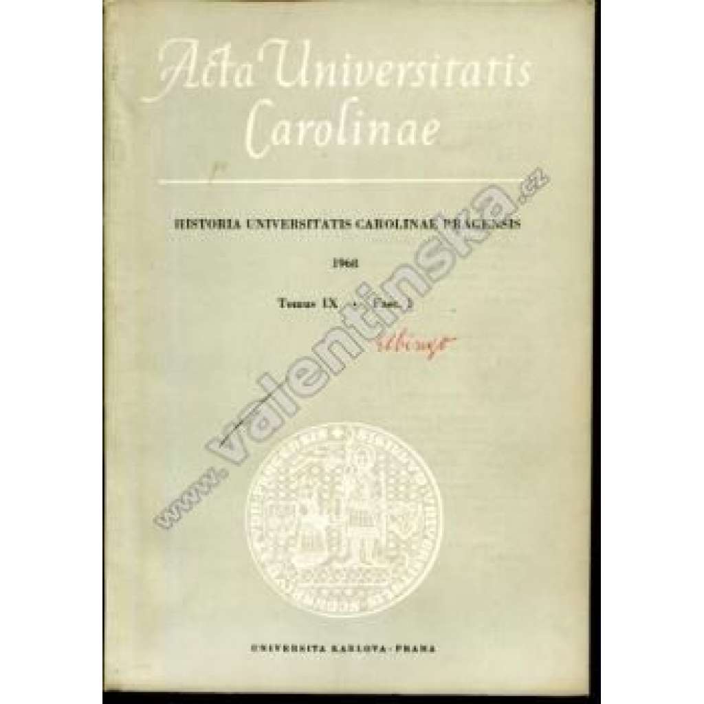 Historia Universitatis Carolinae Pragensis, IX/1