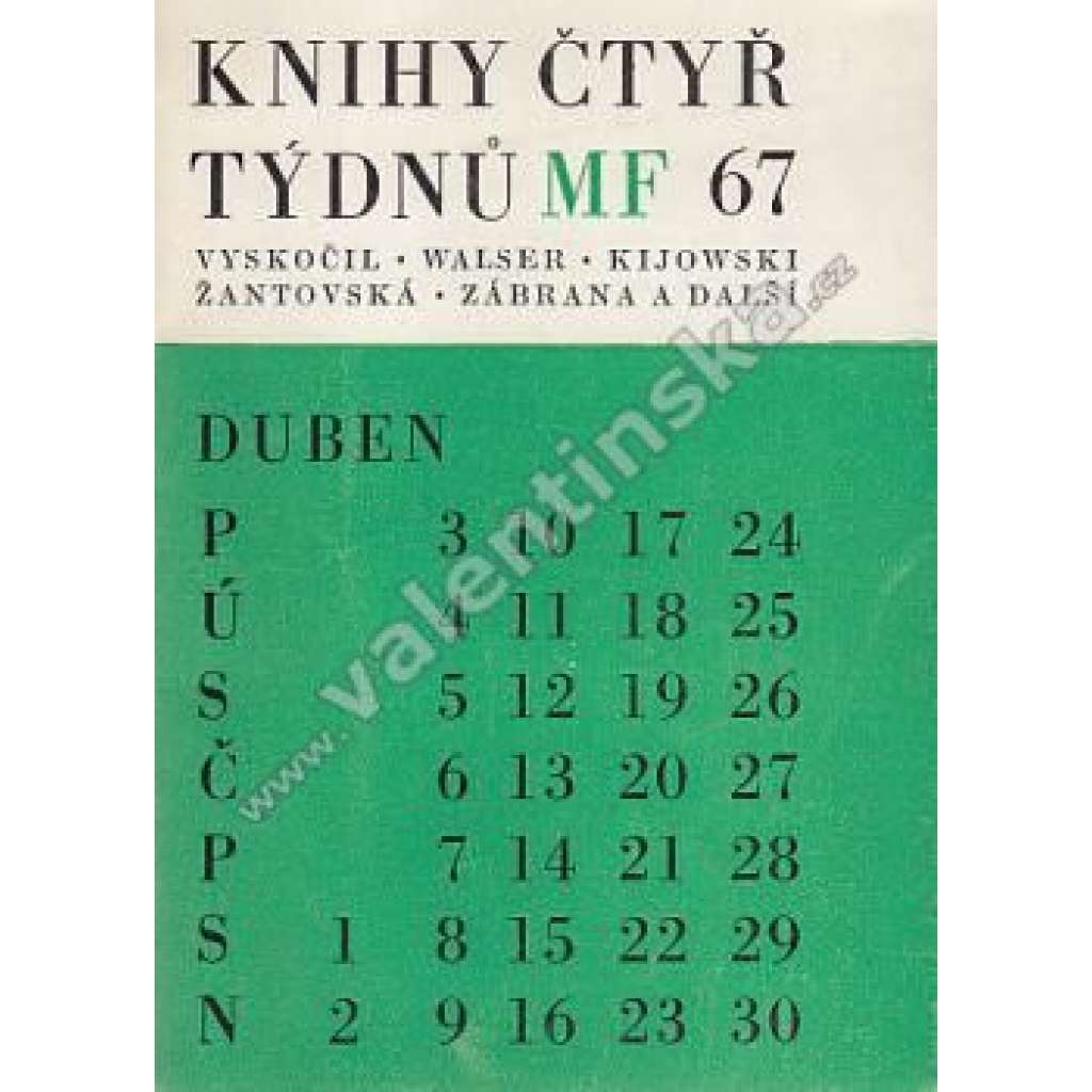 Knihy čtyř týdnů - duben 1967