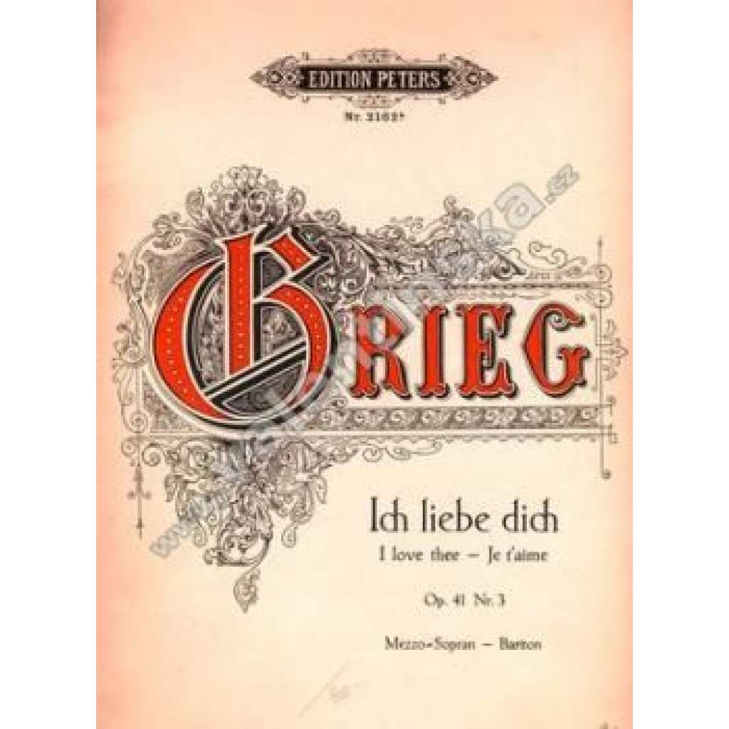 Ich liebe dich (Grieg, noty)