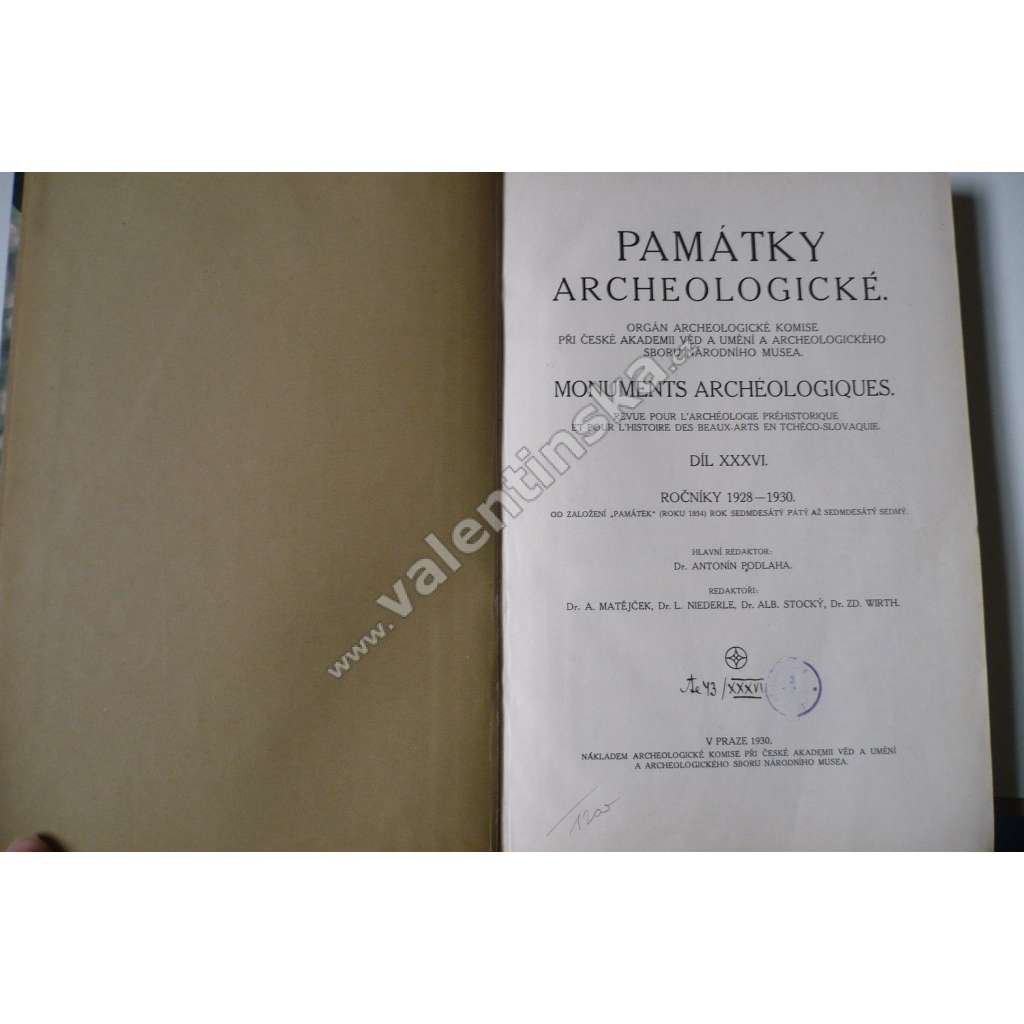 Památky archeologické XXXVI. 1928-1930 kompletní [archeologie]