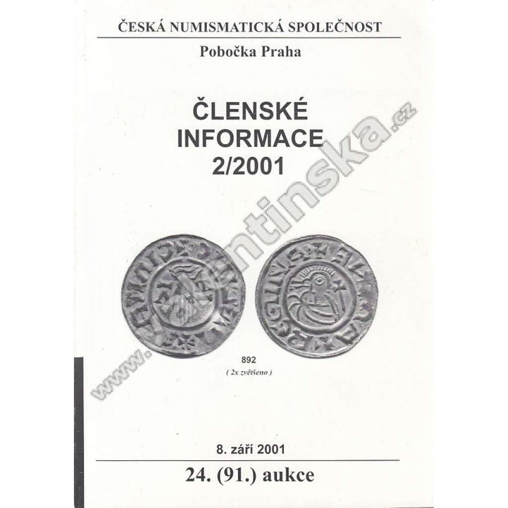 Česká numismatická spol., Členské informace 2/2001