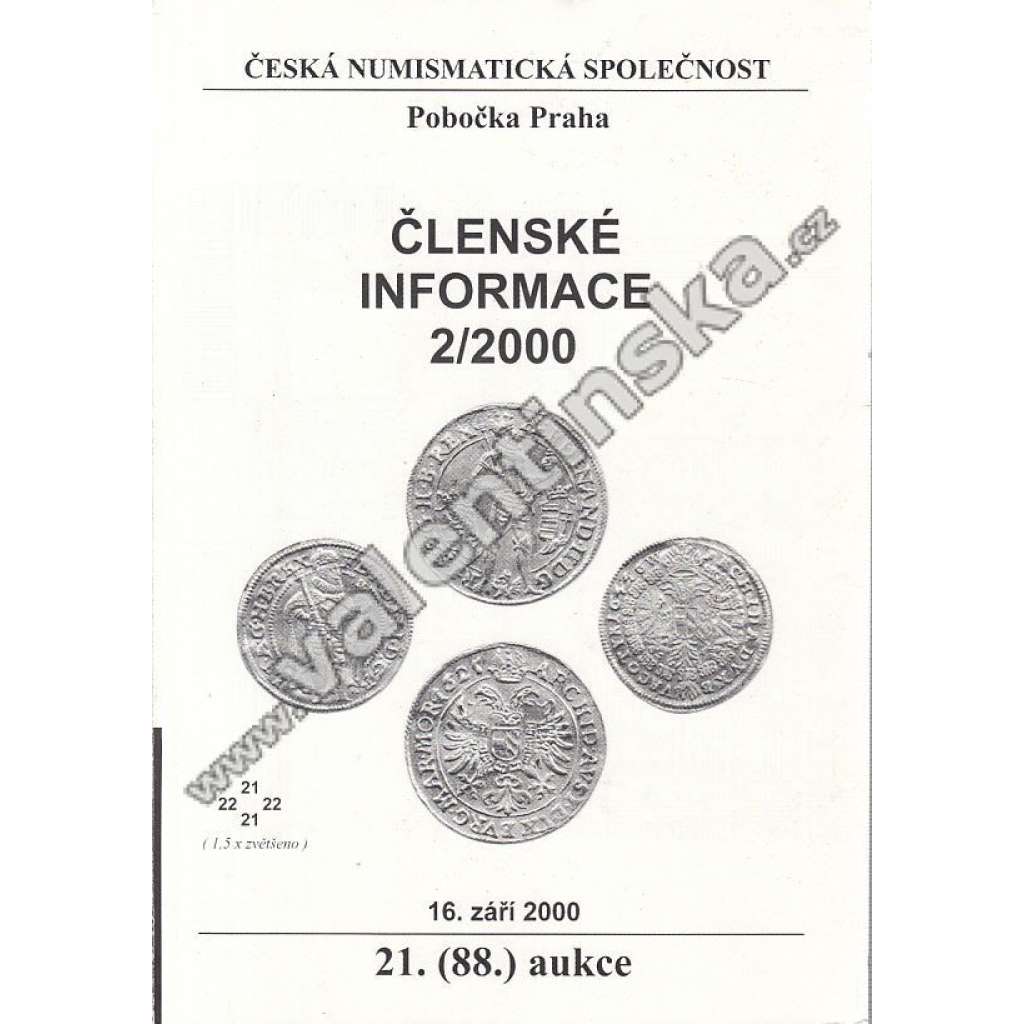 Česká numismatická spol., Členské informace 2/2000