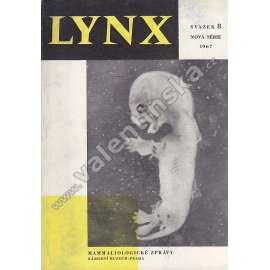 Lynx. Mammaliologické zprávy, nová série 8 / 1967 (časopis, zoologie, mj. K rozšíření divokého tura a zubra v Čechách, Výskyt jelenů v Chřibech)