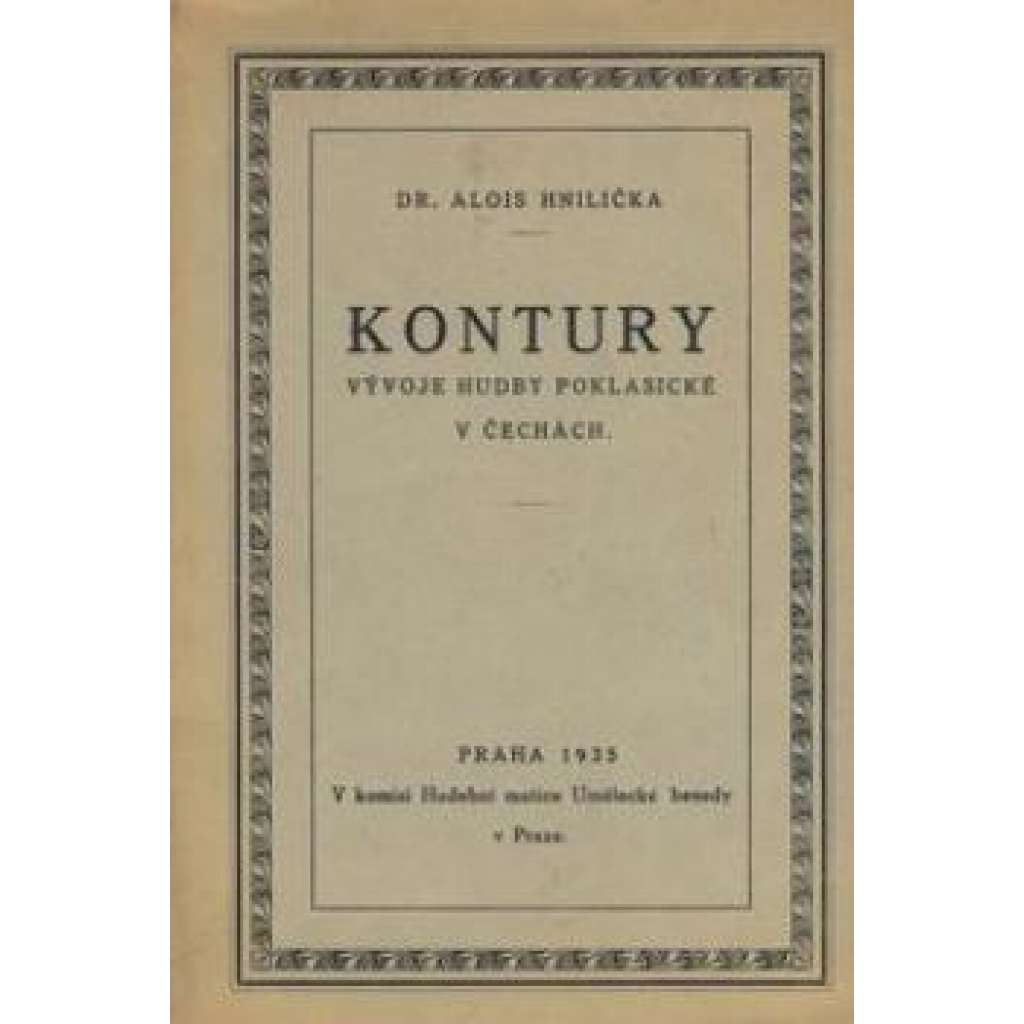 Kontury vývoje hudby poklasické v Čechách (hudba, hudební skladatelé, mj. Václav Horák, Jan V. Kalivoda, L. Měchura, J. B. Kittl, P. Křížkovský, L. Procházka)