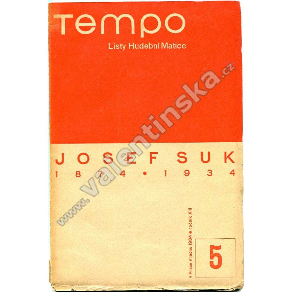 Josef Suk (Tempo 1934 - listy hudební matice) -  typografie Ladislav Sutnar