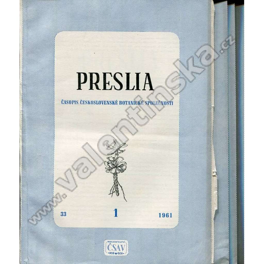 Preslia, r. 33 (1961), komplet, 4 sešity