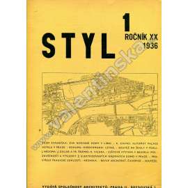 Styl, ročník XX, číslo 1-3, 1936 (časopis, architektura, mj. i Praha- Letná, Světová výstava v Bruselu, Štefánikův most Praha)