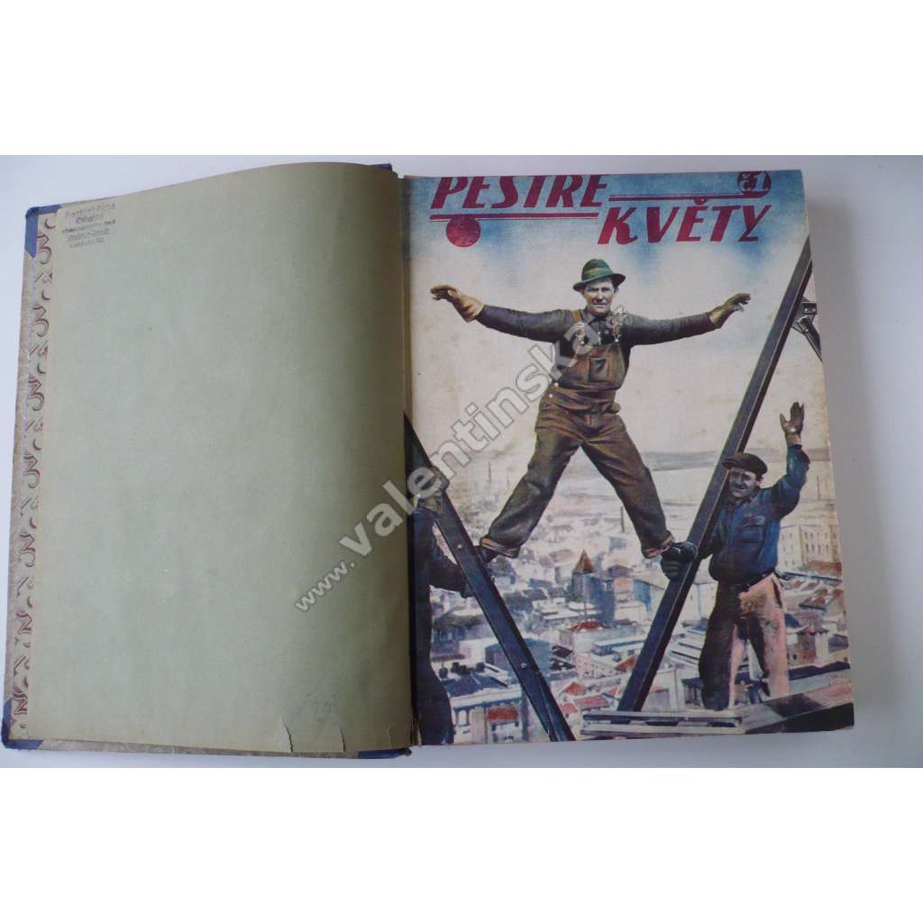 Pestré květy, roč. I. (1928-1929), čísla 1-30 (časopis, první republika, mj. Biggers - Čínský papoušek; F. V. Krejčí - Sestry; Mrákotínský monolit; móda, divadlo; fotografie J. Sudek, J. Čámský)