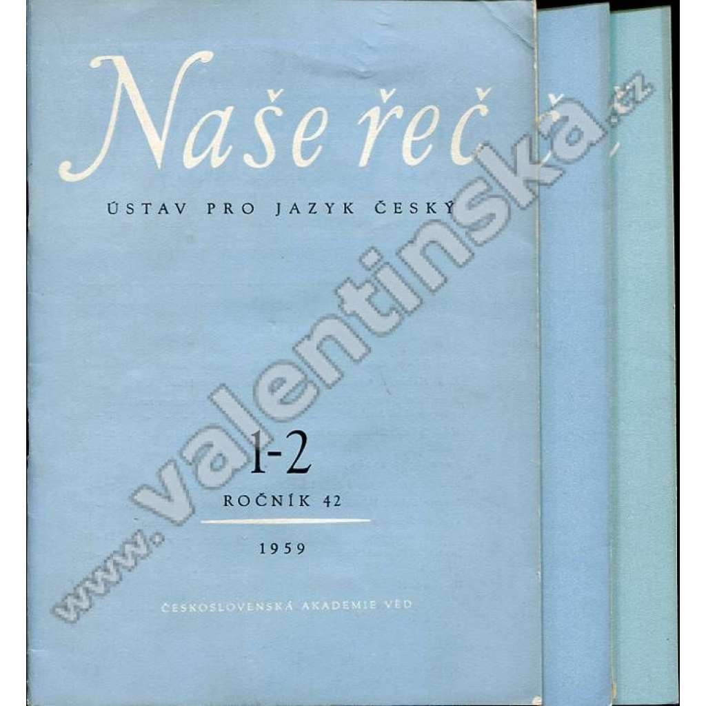 Naše řeč, r. 42. (1959) - v sešitech, nekompletní