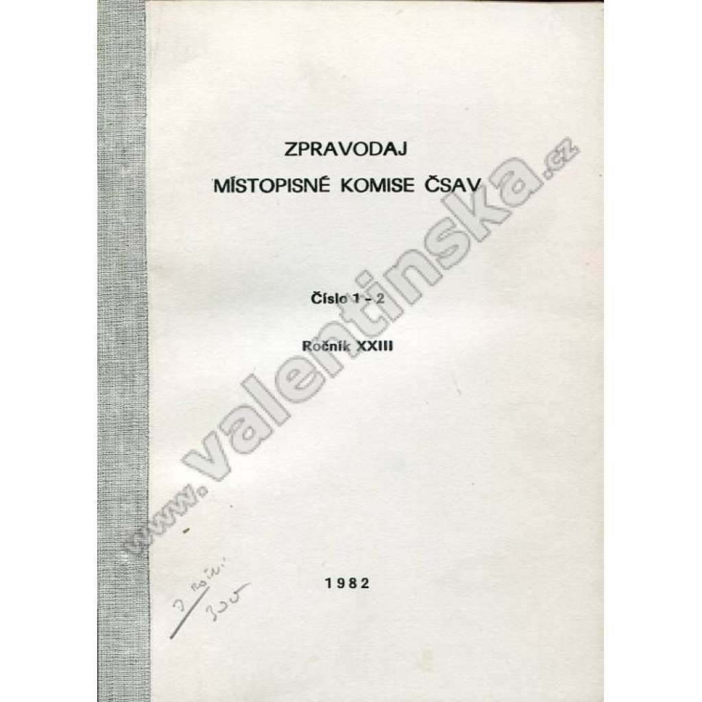 Zpravodaj Místopisné komise ČSAV, 1982