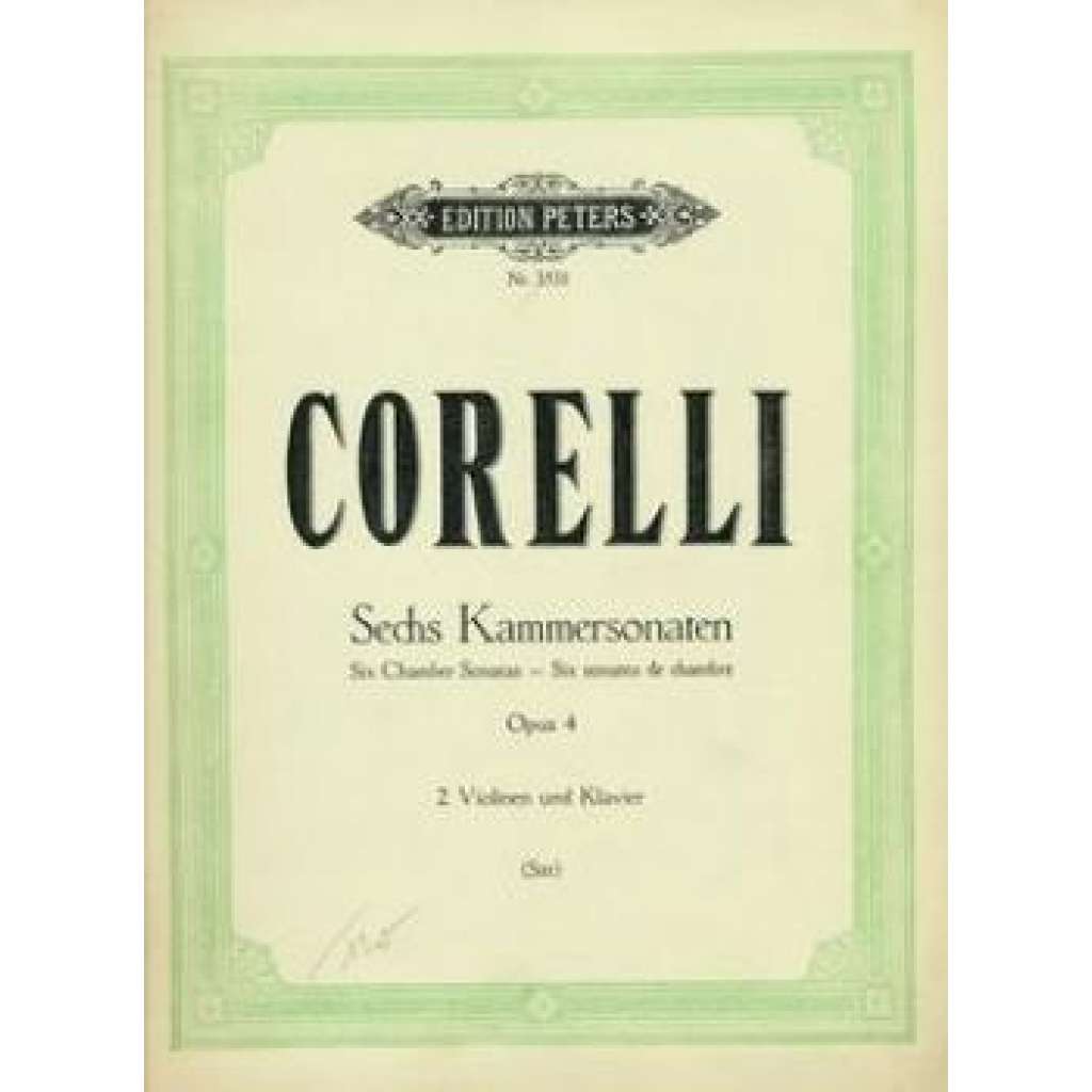 Sechs Kammersonaten (Corelli, 2 housle, klavír)