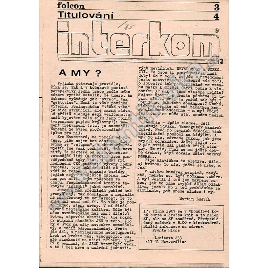 Interkom, 3-4/1987