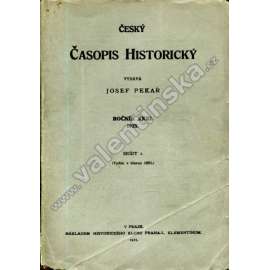 Český časopis historický, ročník XXXI,sešit I.1925