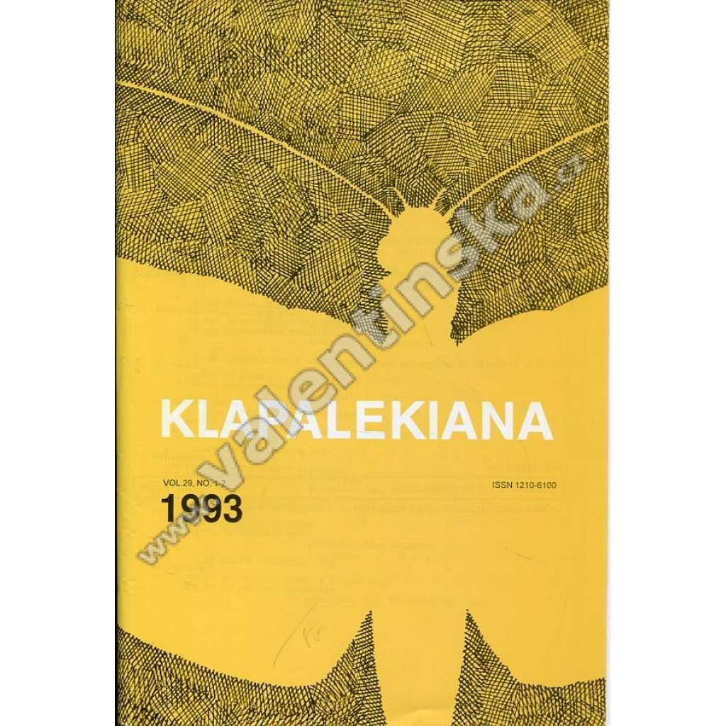 Klapalekiana, vol. 29, no. 1-2  (1993)