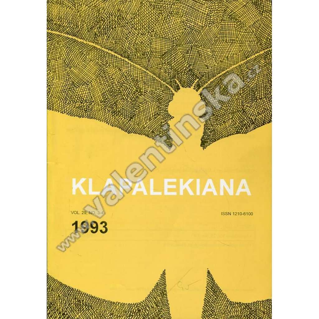 Klapalekiana, vol. 29, no. 3-4  (1993)