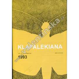 Klapalekiana, vol. 29 (1993), supplementum