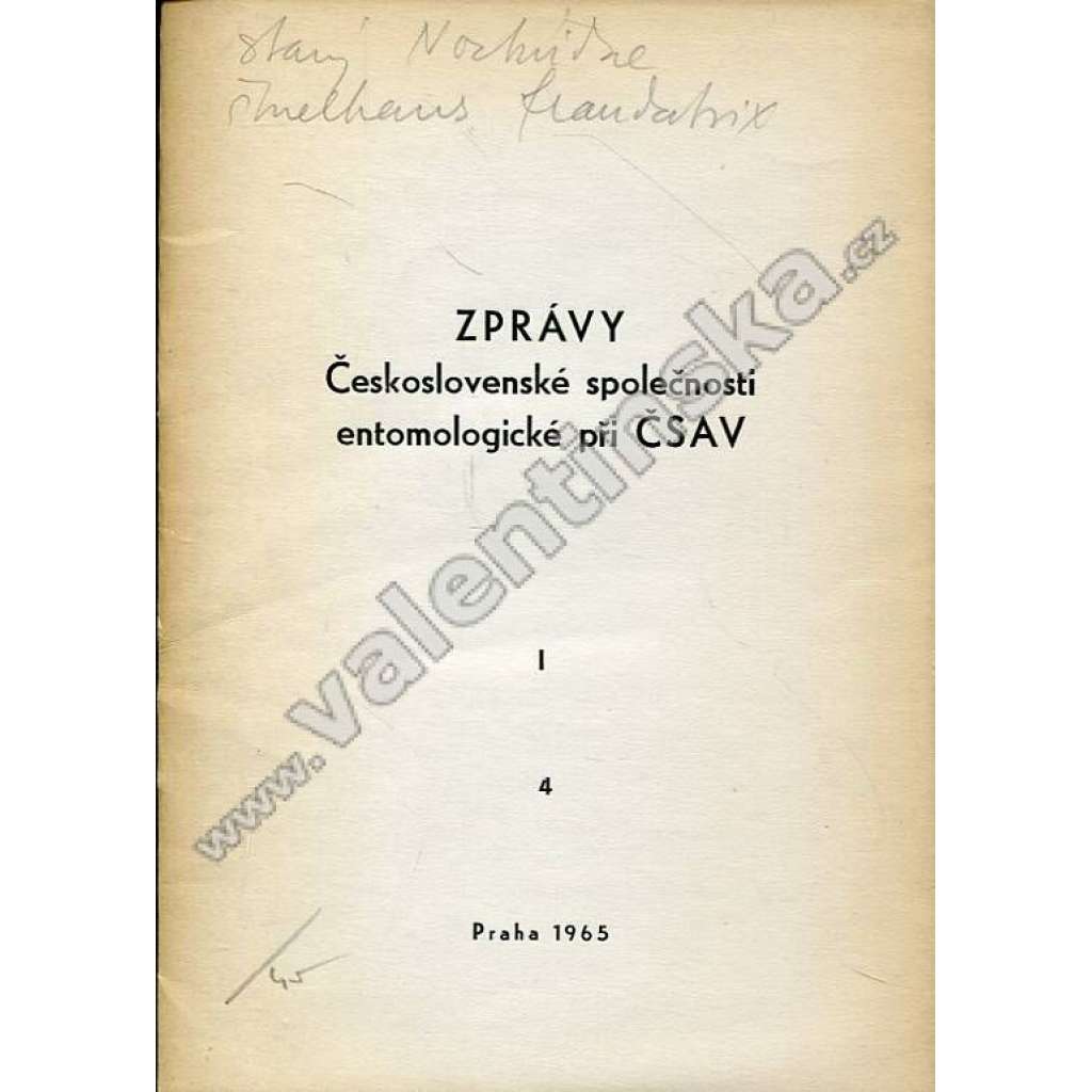 Zprávy Čsl. společnosti entomologické, 4/1965