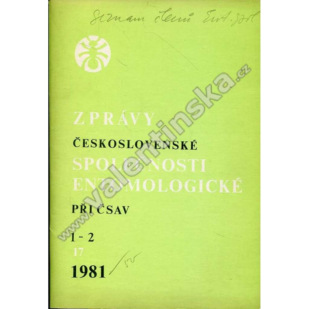 Zprávy Čsl. společnosti entomologické, 1-2/1981