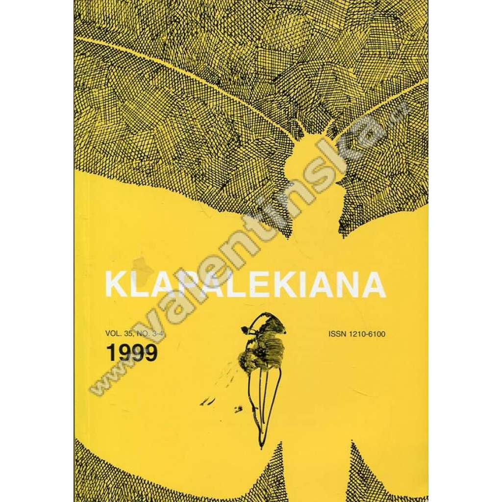 Klapalekiana, vol. 35, no. 3-4 (1999)