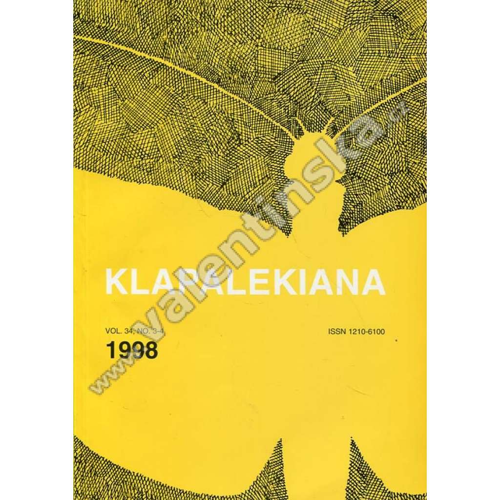 Klapalekiana, vol. 34, no. 3-4 (1998)