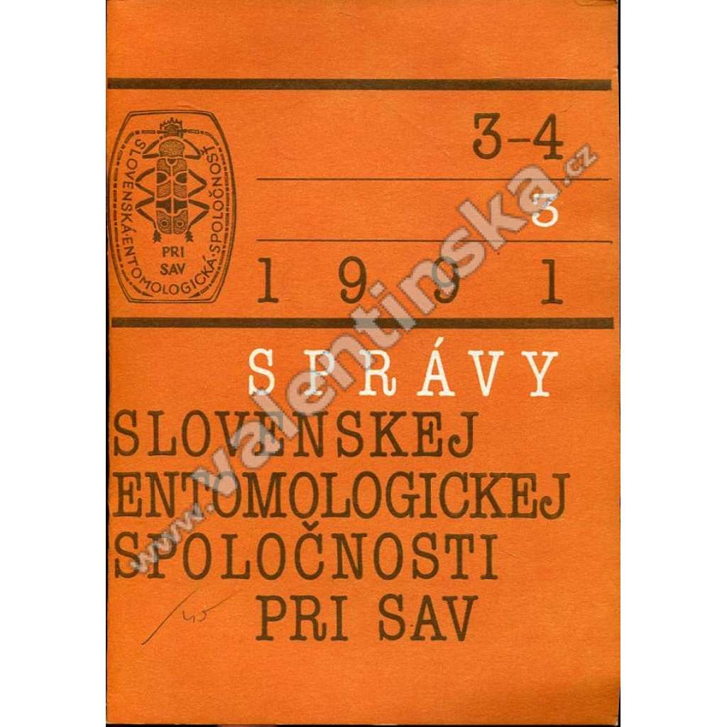 Správy Slovenskej entomologickej spol., 3-4/1991