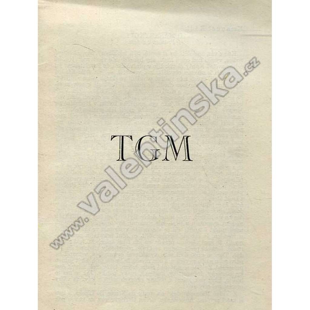 TGM (Tomáš Garrigue Masaryk)