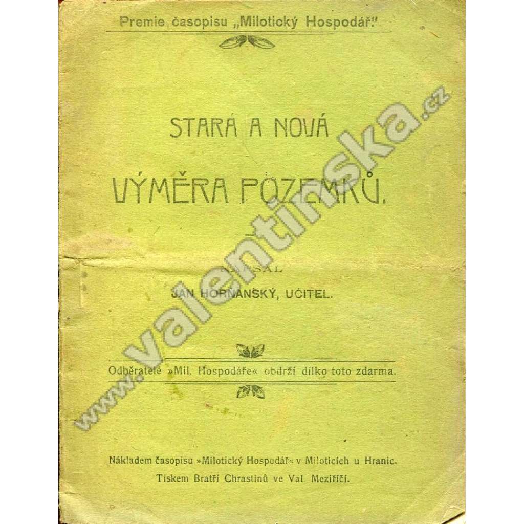 Stará a nová výměra pozemků
