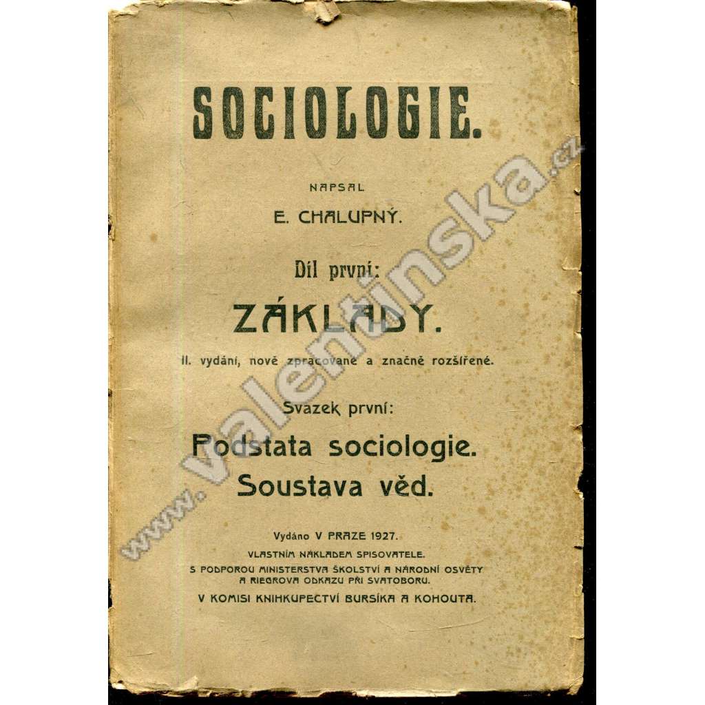 Sociologie I. díl * Základy, sv. I.