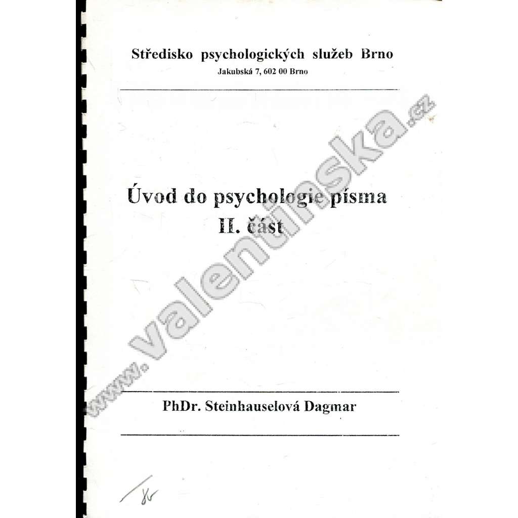 Úvod do psychologie písma II. část