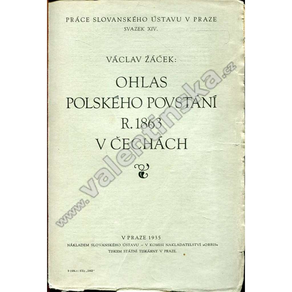 Ohlas polského povstání r. 1863 v Čechách