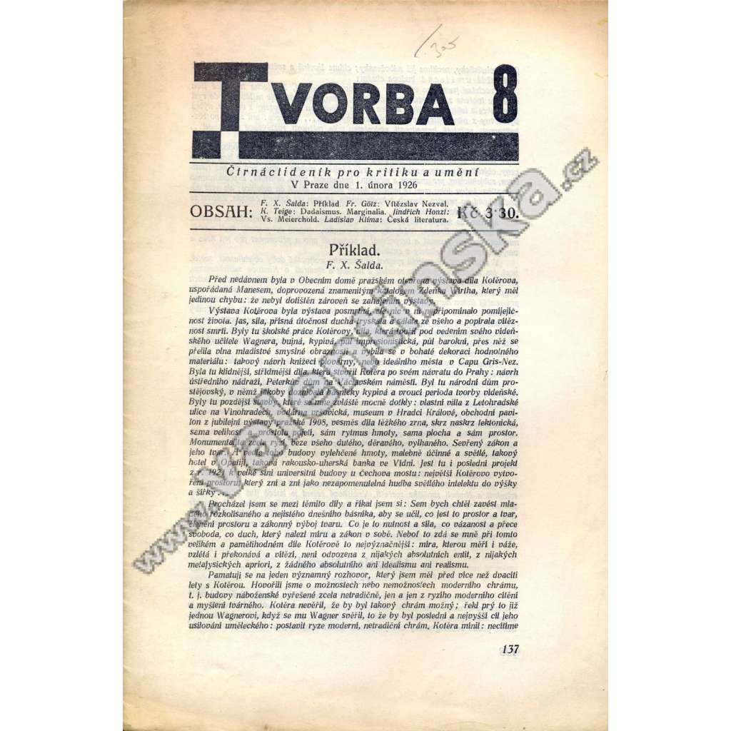 Tvorba, 8/1926