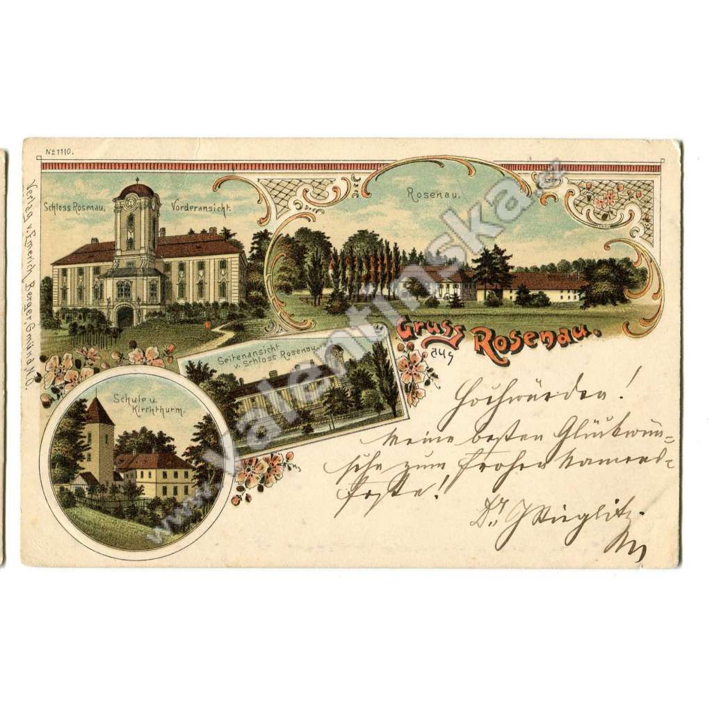Rosenau, Zwettl, Osterreich Rakousko, litografie