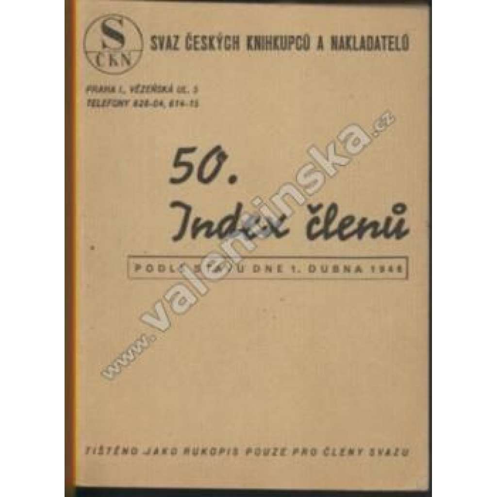 50. Index členů SČKN