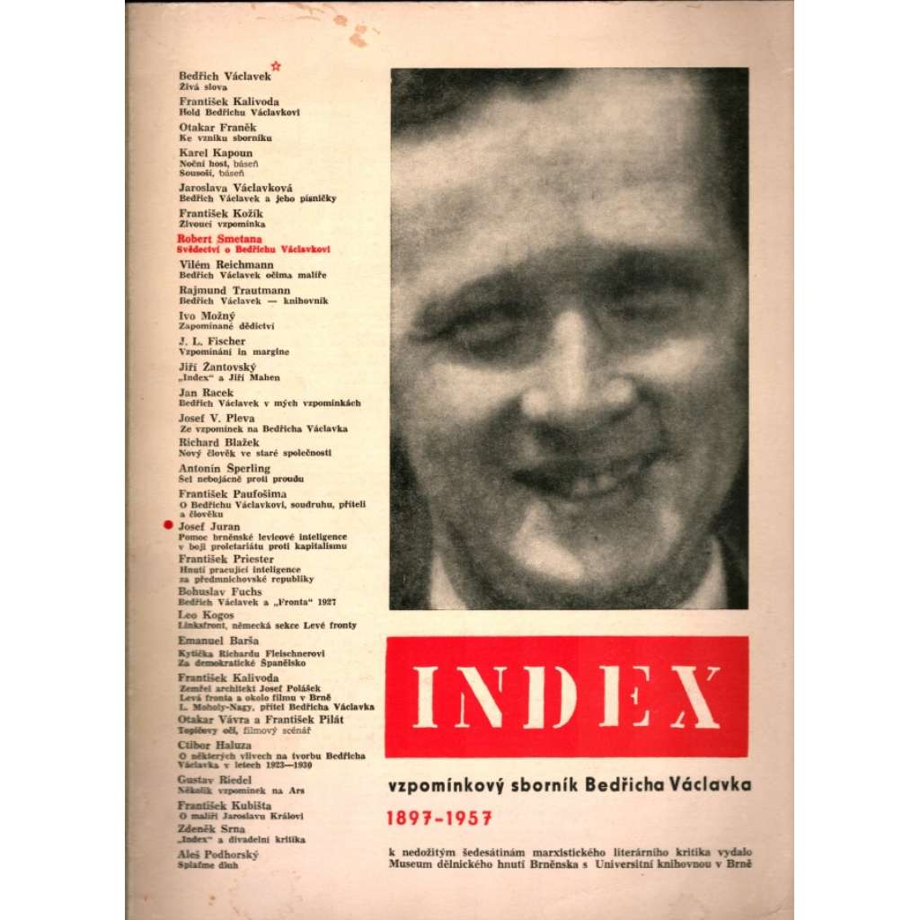 INDEX - Vzpomínkový sborník Bedřicha Václavka 1897-1957