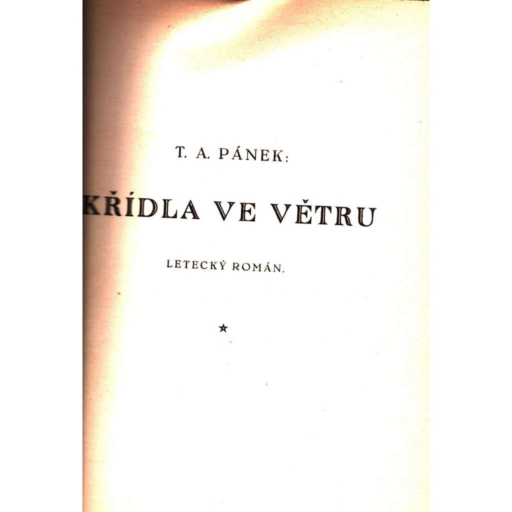 Křídla ve větru. letecký román (edice: Knihovna "Česká beletrie") [letectví, dobrodružství]
