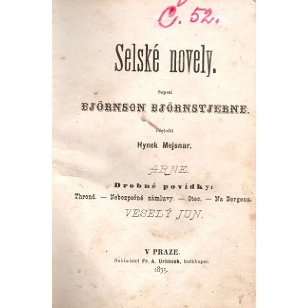 Selské novely (povídky, Thrond, Nebezpečné námluvy, Otec, Na Bergenu - Norsko)
