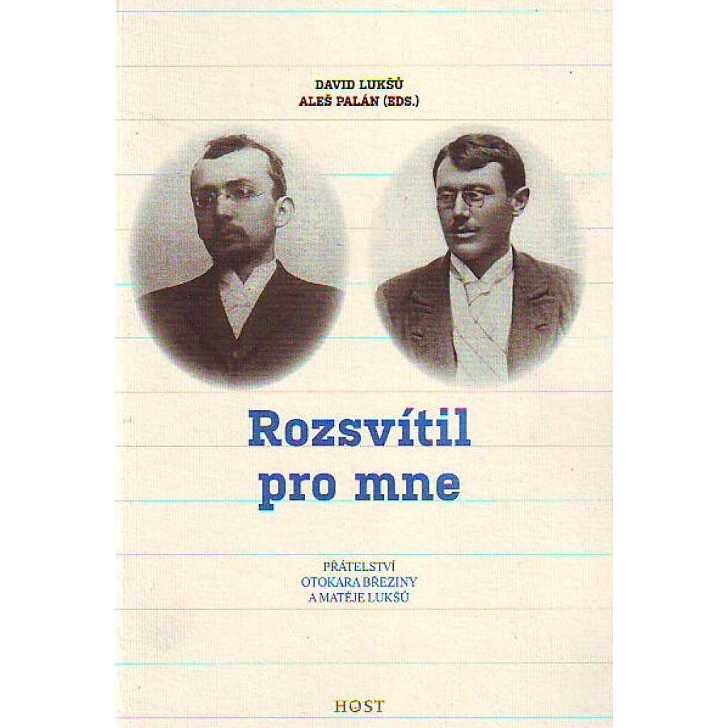 Rozsvítil pro mne. přátelství Otakara Březiny a Matěje Lukšů (Otokar Březina, biografie, vzpomínky, deníky, mj. Telč, Stará Říše, Krasonice, Chlumec u Dačic, Jaroměřice, Dílo smrti)