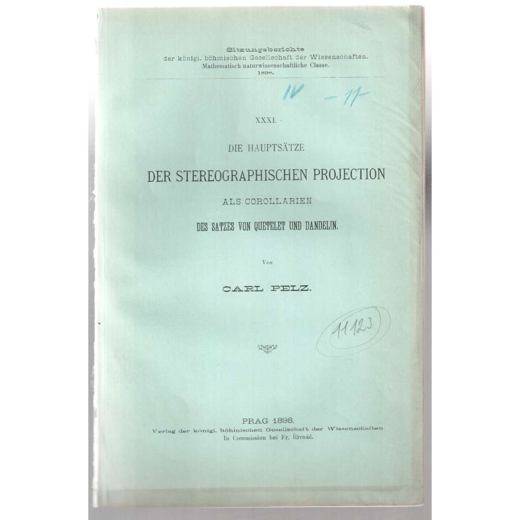 Die Hauptsätze der stereographischen Projection als Corollarien des Satzes von Quetelet und Dandelin [fyzika]