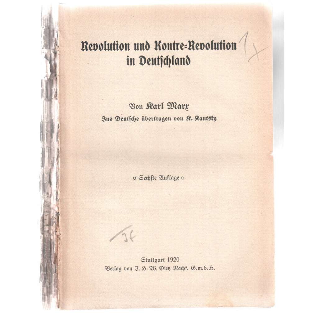 Revolution und Kontre-Revolution in Deutschland. Sechste Auflage [komunismus, revoluce]