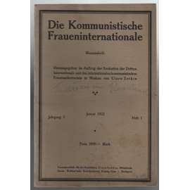 Die Kommunistische Fraueninternationale; Jahrgang 3, Januar 1923, Heft 1 [Komunist. internacionála žen]