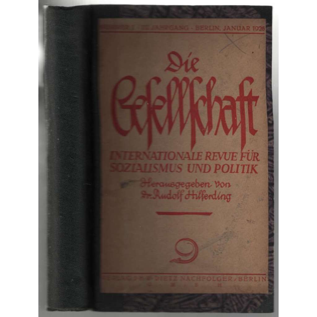 Die Gesellschaft. Internationale Revue für Sozialismus und Politik; III. Jahrgang, 1926 [socialismus]