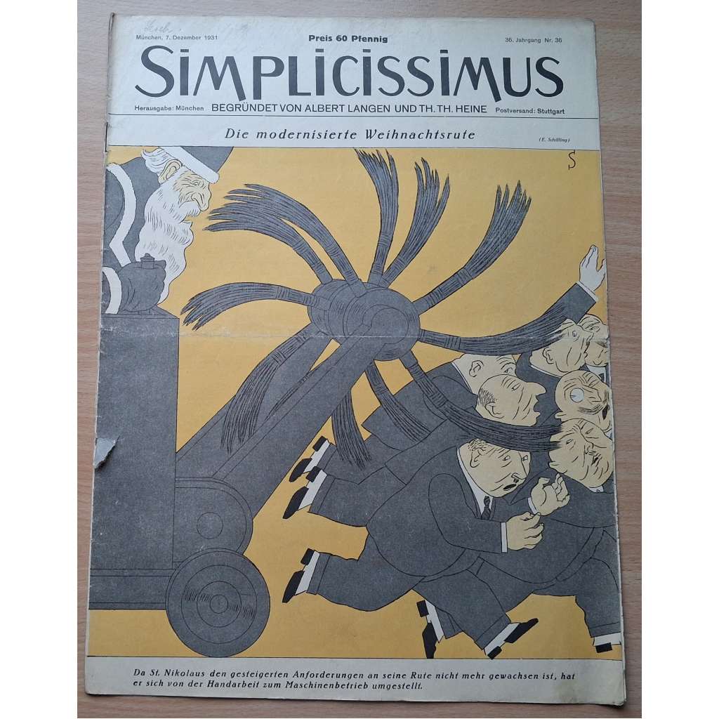 Simplicissimus; 36. Jahrgang, Nr. 36, 7. Dezember 1931 [německý satirický týdeník]